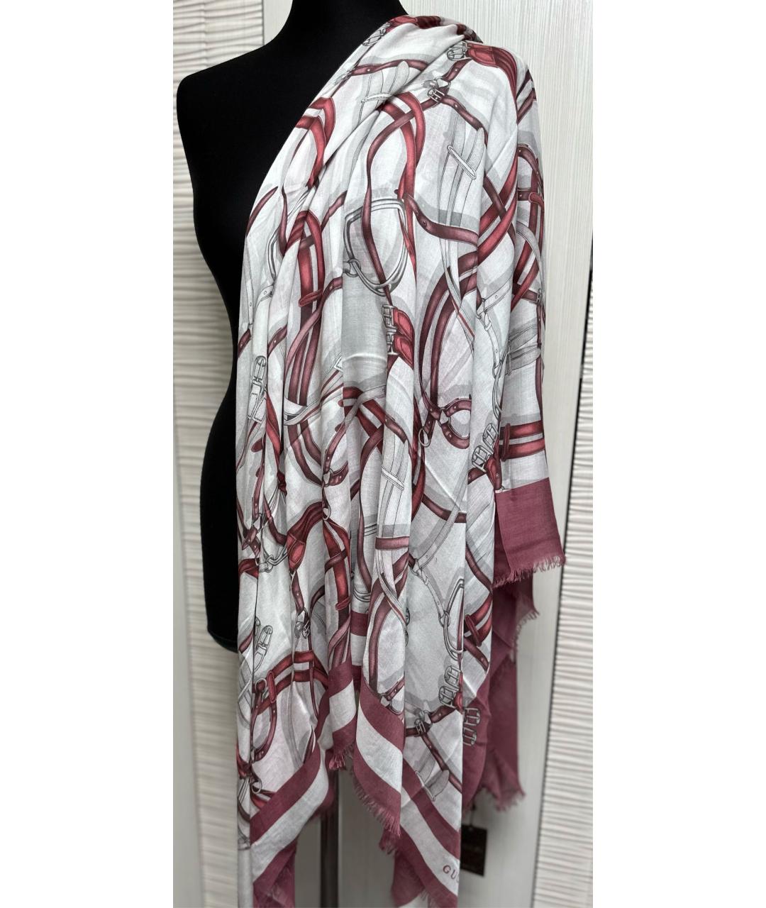 GUCCI Серый шелковый платок, фото 3