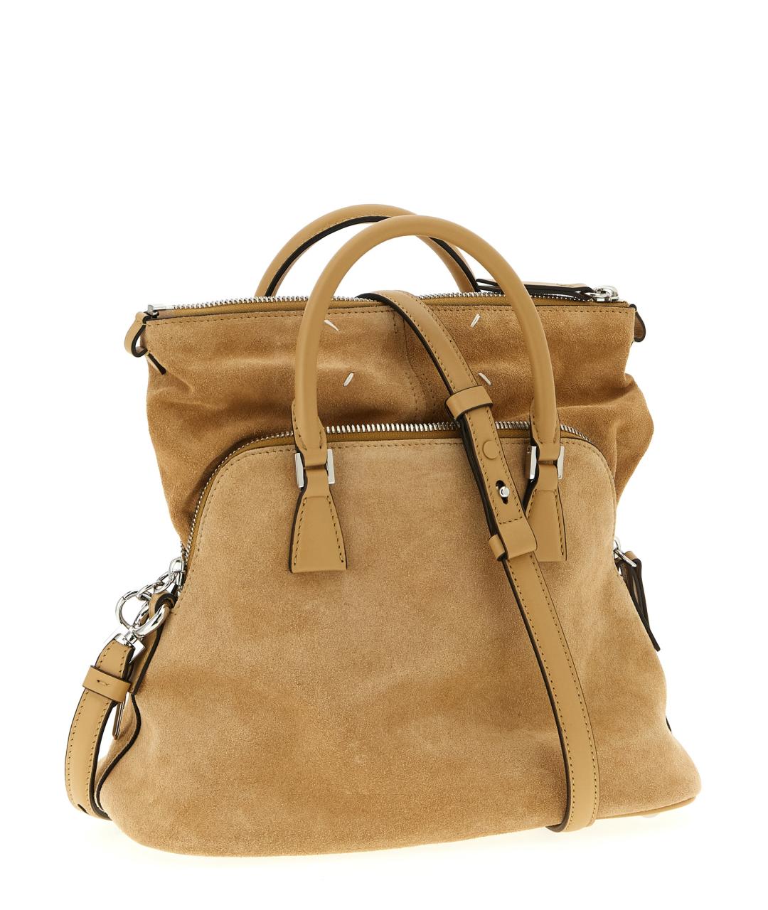 MAISON MARGIELA Бежевая замшевая сумка с короткими ручками, фото 2