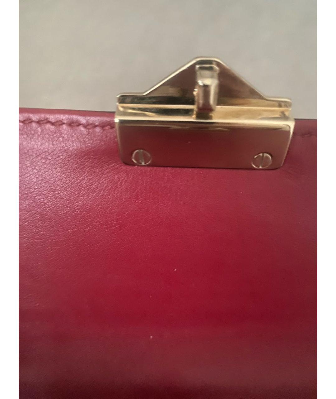 VALENTINO Бордовая кожаная сумка через плечо, фото 7