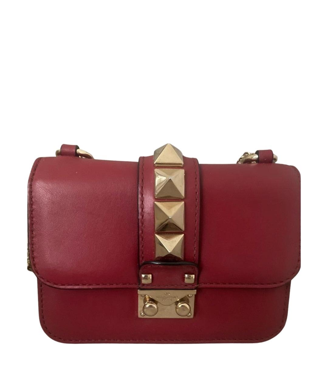 VALENTINO Бордовая кожаная сумка через плечо, фото 1