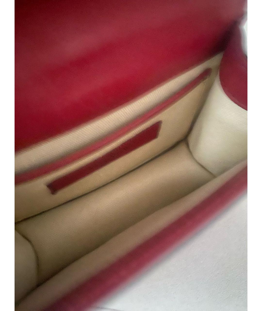 VALENTINO Бордовая кожаная сумка через плечо, фото 4