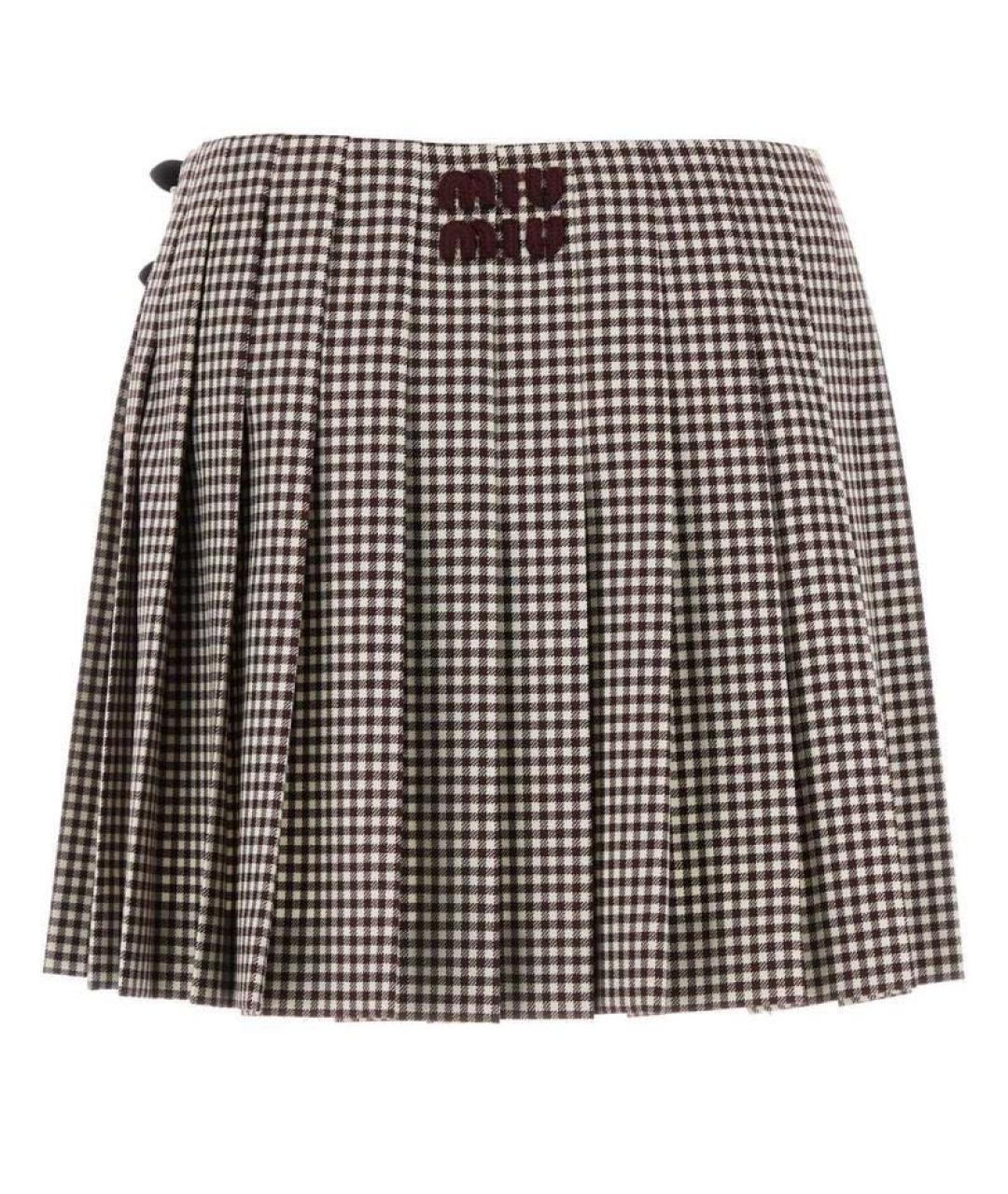 MIU MIU Серая хлопковая юбка мини, фото 5