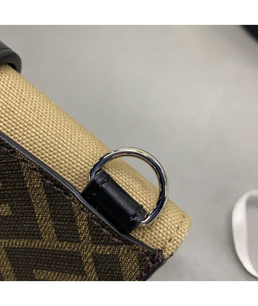 FENDI Коричневая тканевая сумка через плечо, фото 6