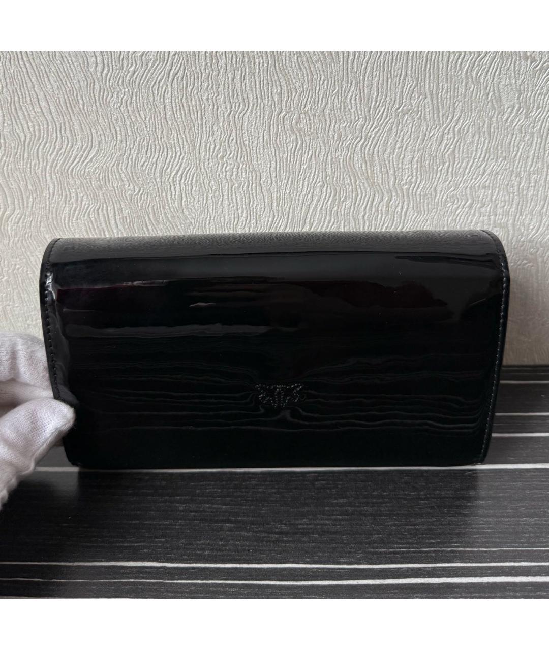 PINKO Черная сумка через плечо из лакированной кожи, фото 3