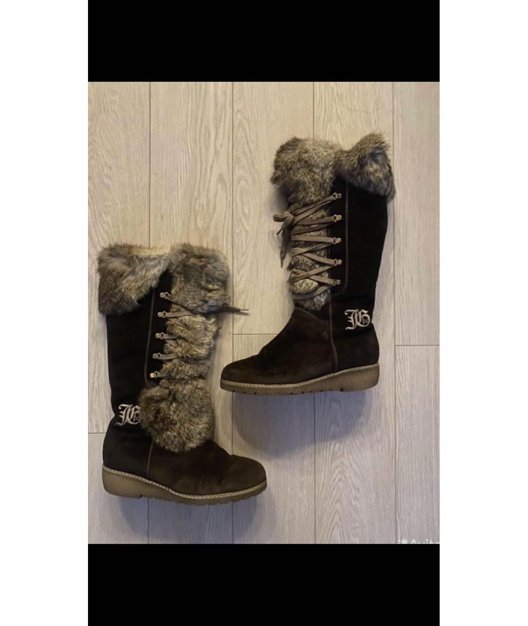 JOHN GALLIANO Коричневые замшевые сапоги, фото 2