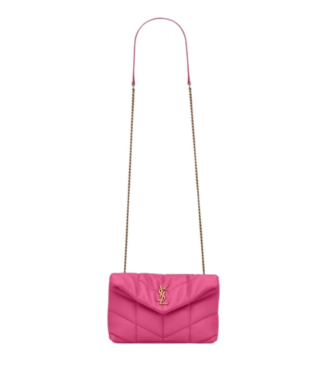 SAINT LAURENT Розовая кожаная сумка через плечо, фото 1