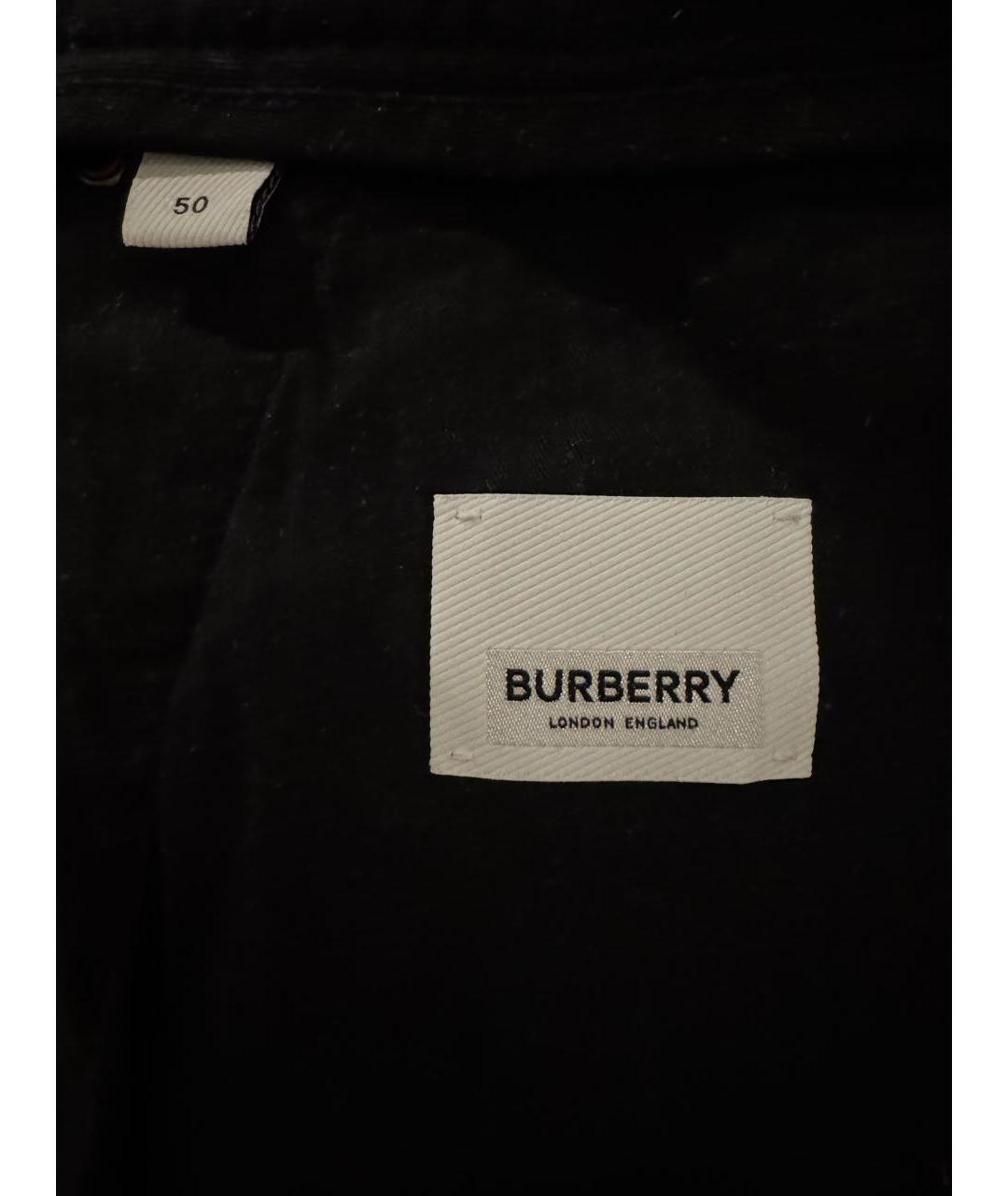 BURBERRY Черные хлопковые повседневные брюки, фото 5