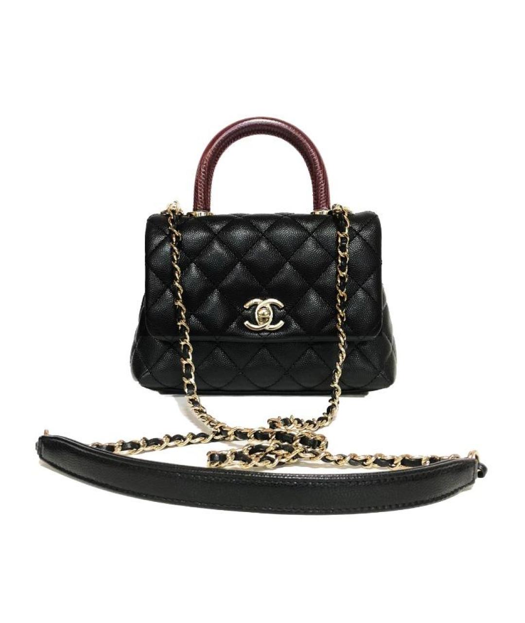 CHANEL Черная кожаная сумка через плечо, фото 3