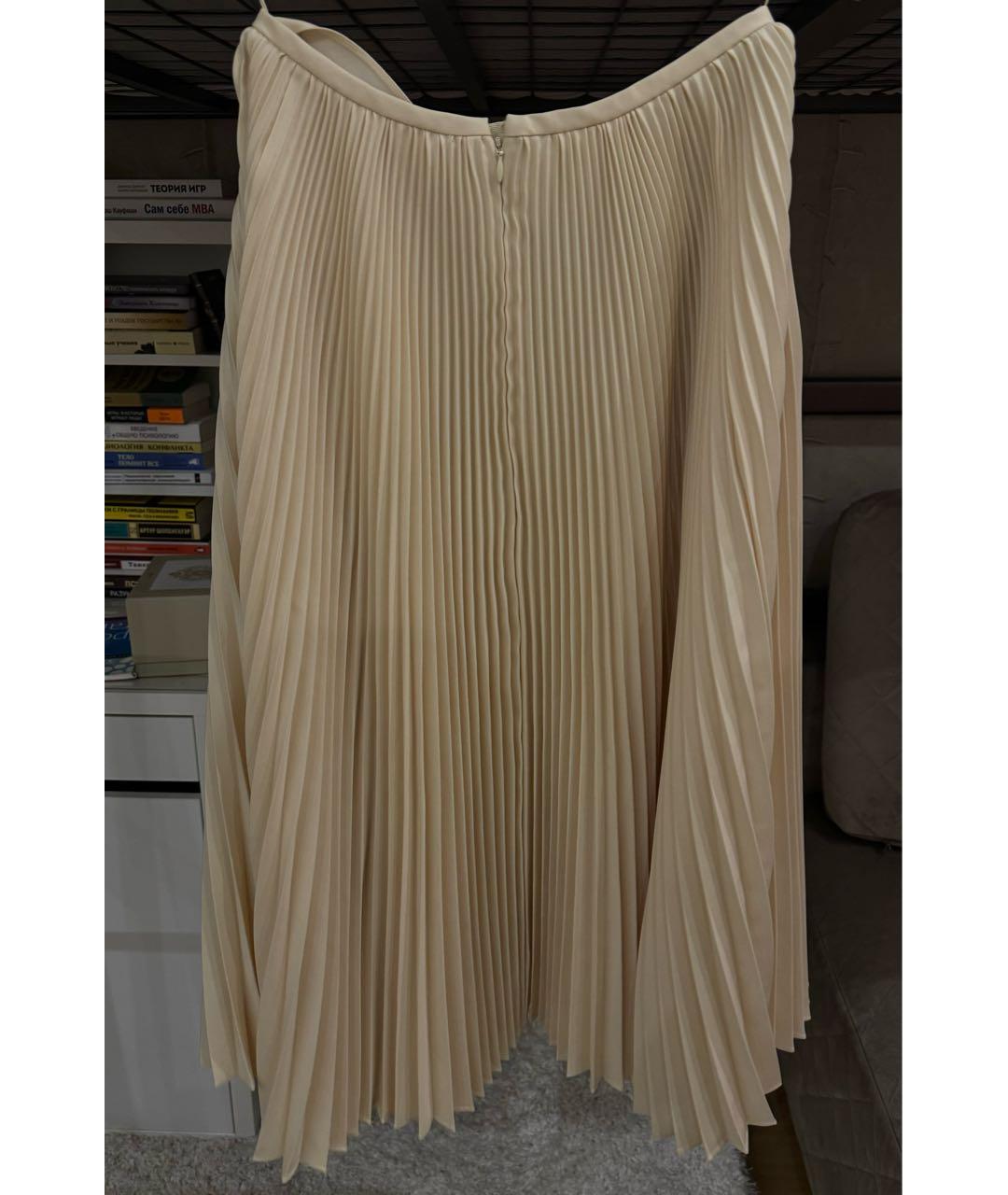 JIL SANDER Бежевая полиэстеровая юбка миди, фото 2
