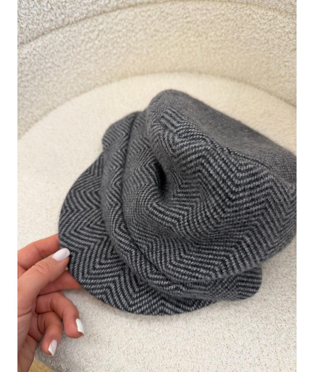 CHRISTIAN DIOR Серая шерстяная кепка, фото 4
