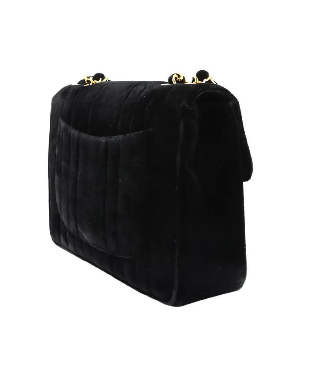 CHANEL Черная бархатная сумка через плечо, фото 3