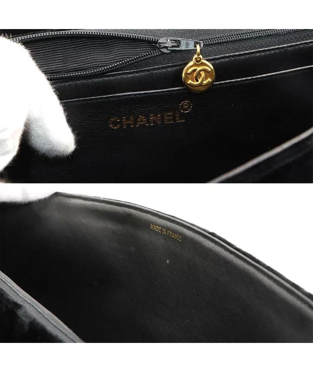 CHANEL Черная бархатная сумка через плечо, фото 7