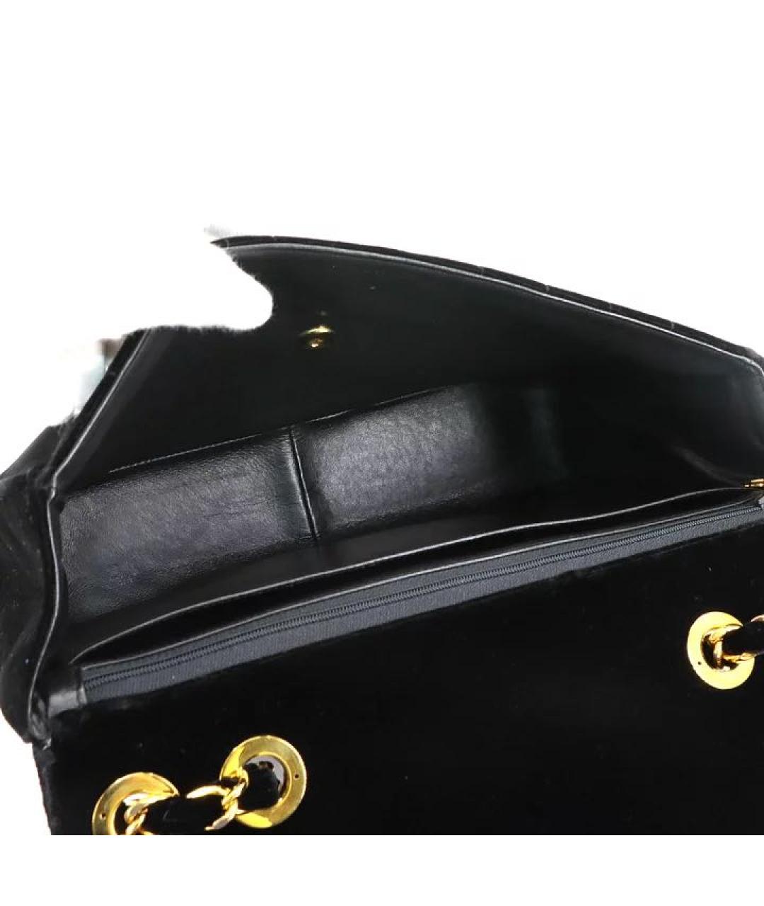 CHANEL Черная бархатная сумка через плечо, фото 6