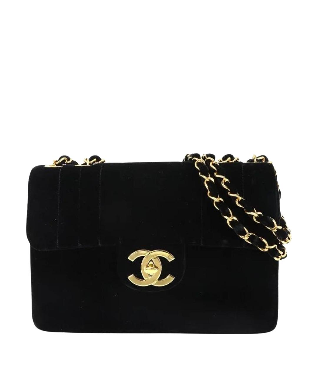 CHANEL Черная бархатная сумка через плечо, фото 1