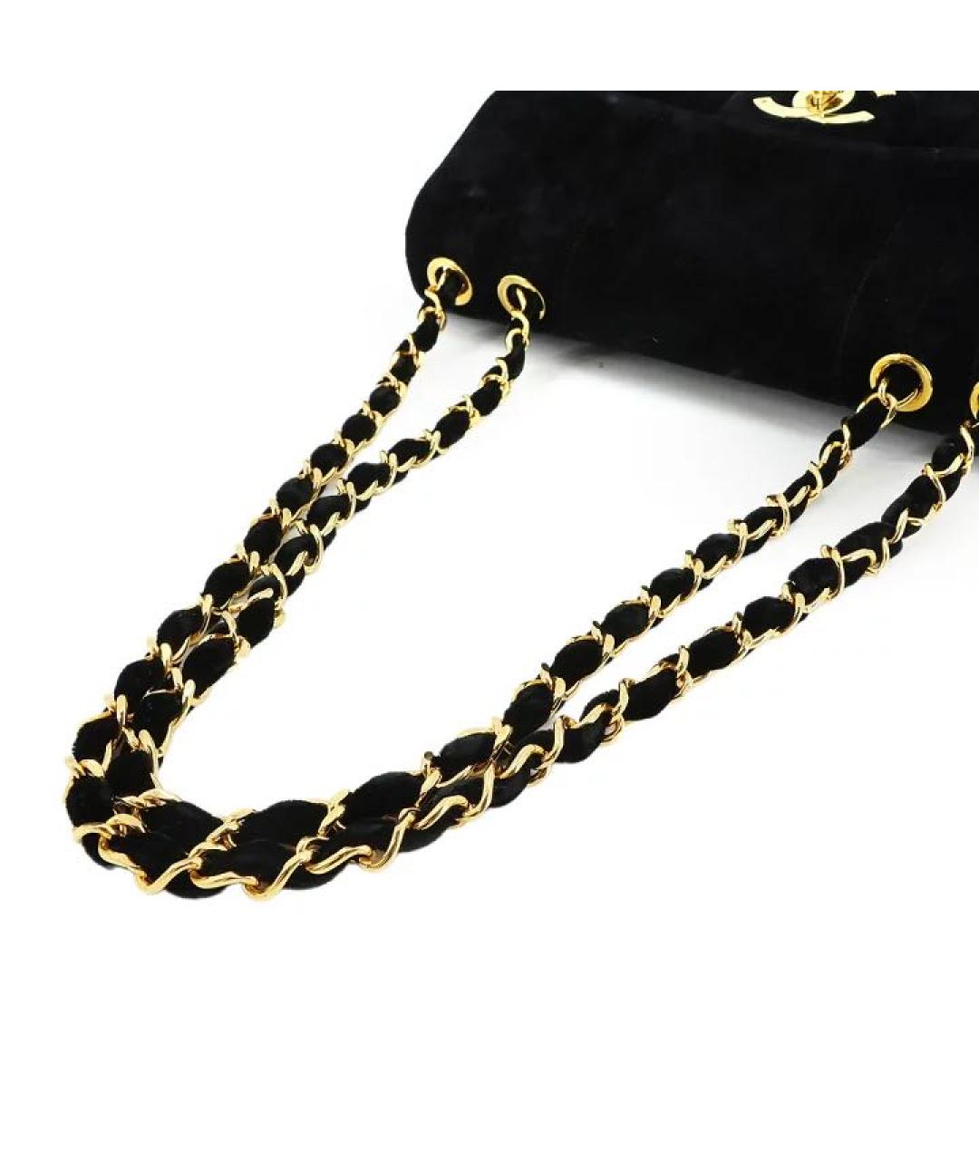 CHANEL Черная бархатная сумка через плечо, фото 5