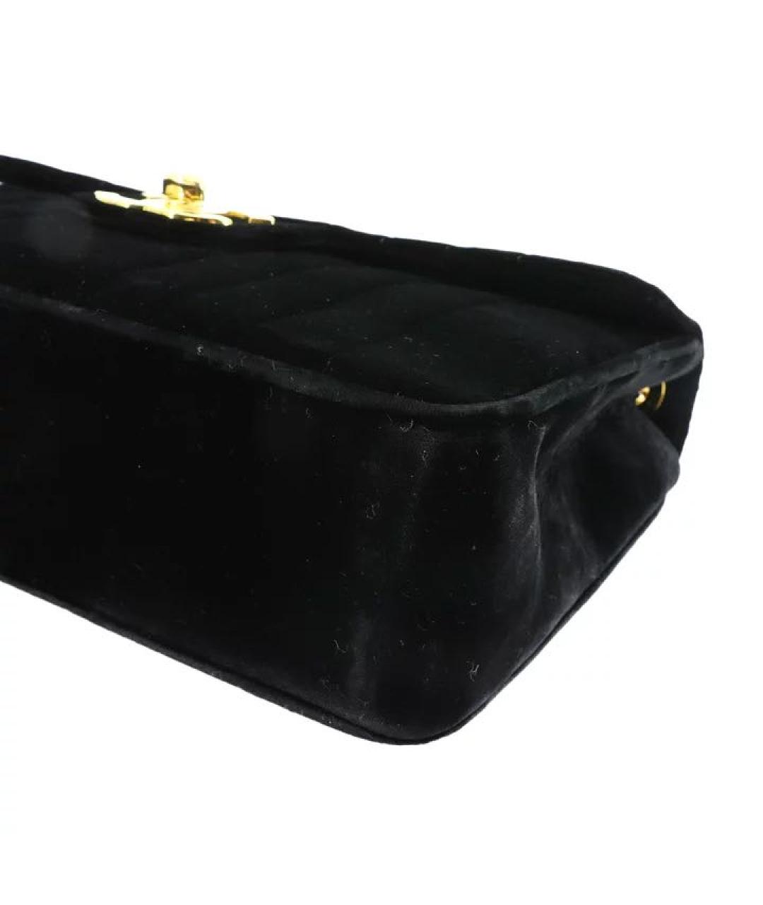 CHANEL Черная бархатная сумка через плечо, фото 8