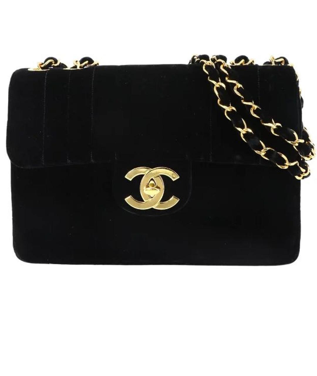 CHANEL Черная бархатная сумка через плечо, фото 9