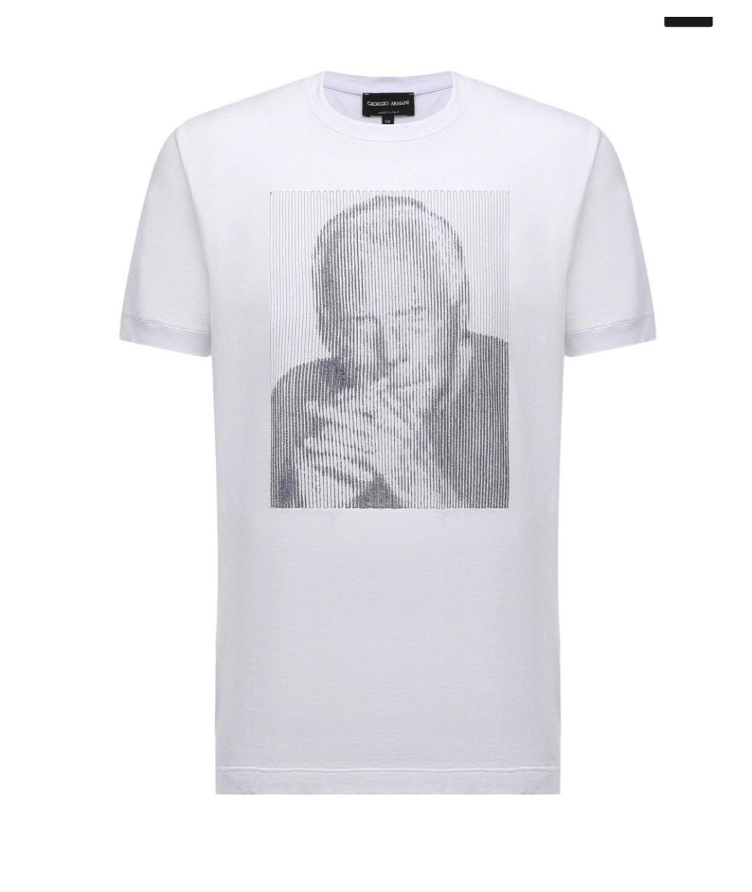 GIORGIO ARMANI Белая хлопковая футболка, фото 7