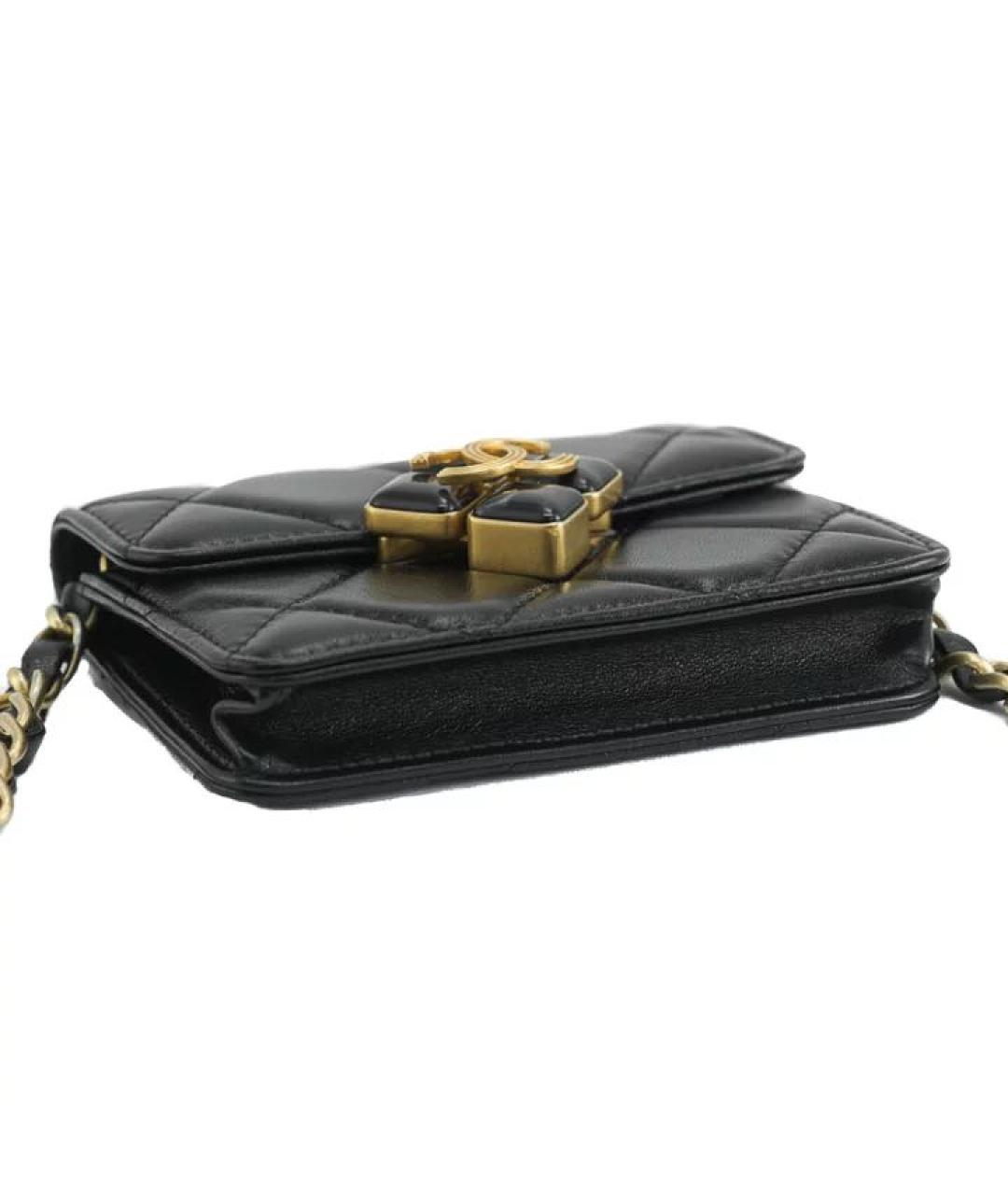CHANEL Черная кожаная сумка через плечо, фото 6