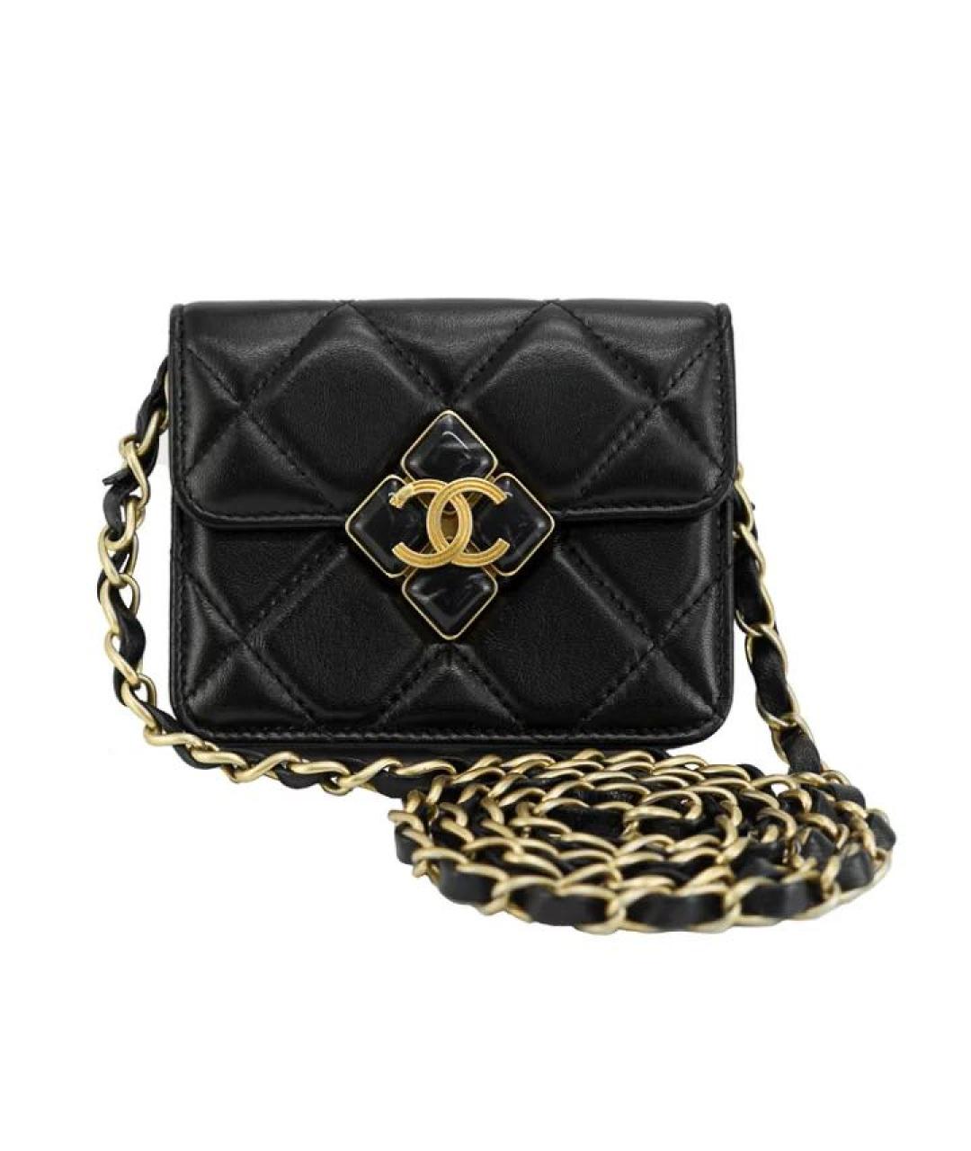 CHANEL Черная кожаная сумка через плечо, фото 9