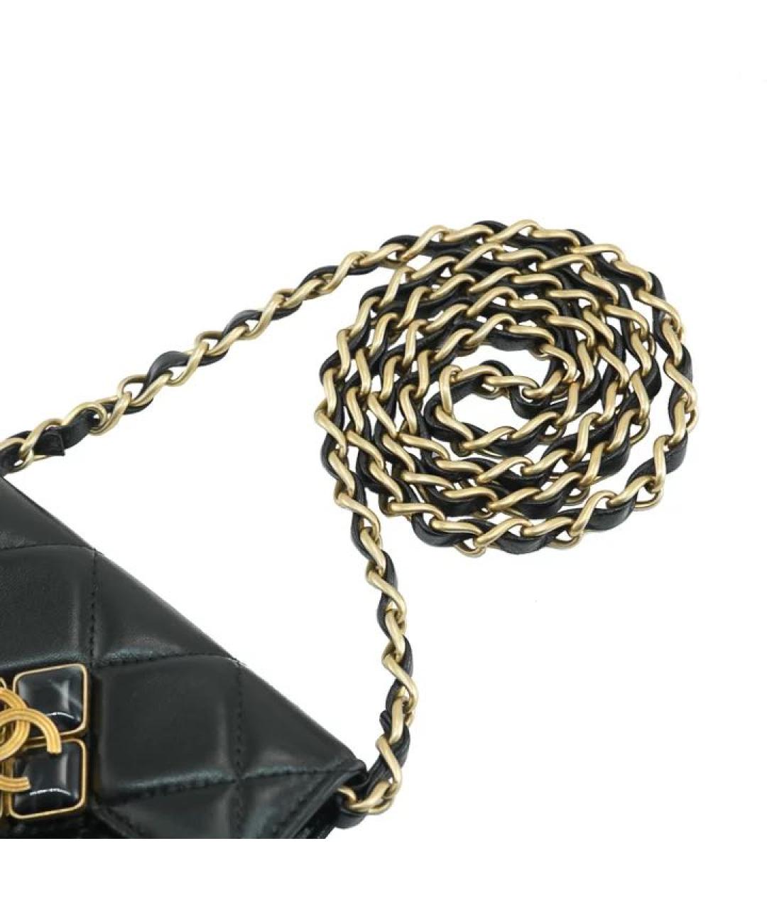 CHANEL Черная кожаная сумка через плечо, фото 5