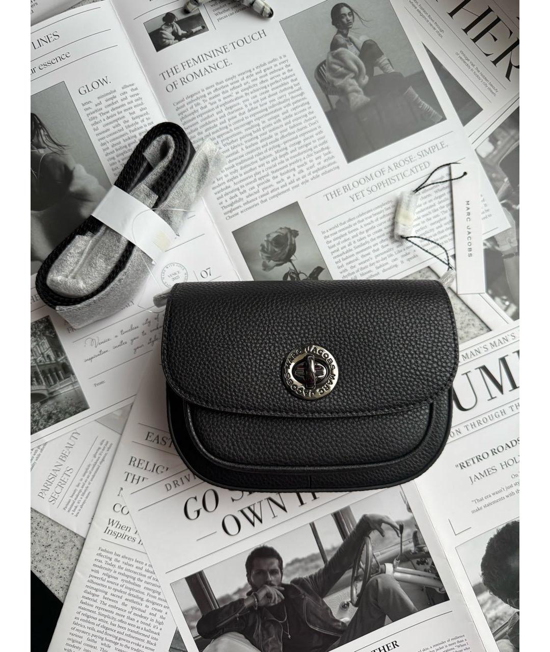 MARC JACOBS Черная кожаная сумка через плечо, фото 5