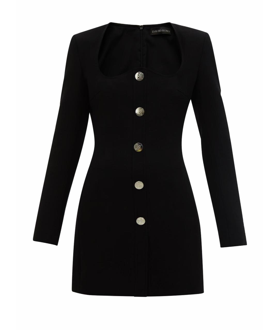 DAVID KOMA Черное шерстяное платье, фото 1