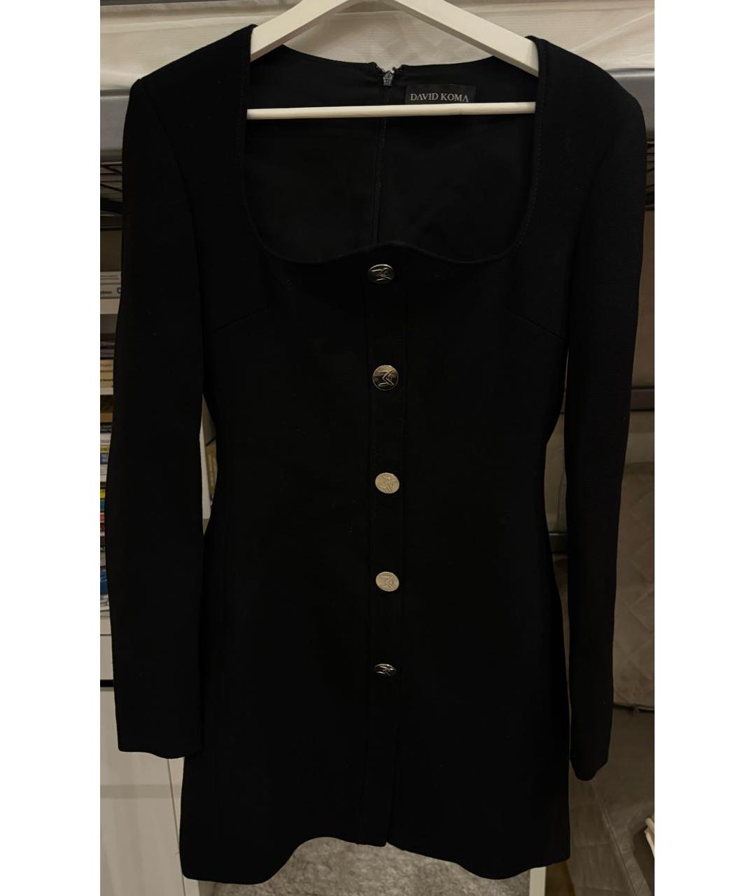 DAVID KOMA Черное шерстяное платье, фото 5