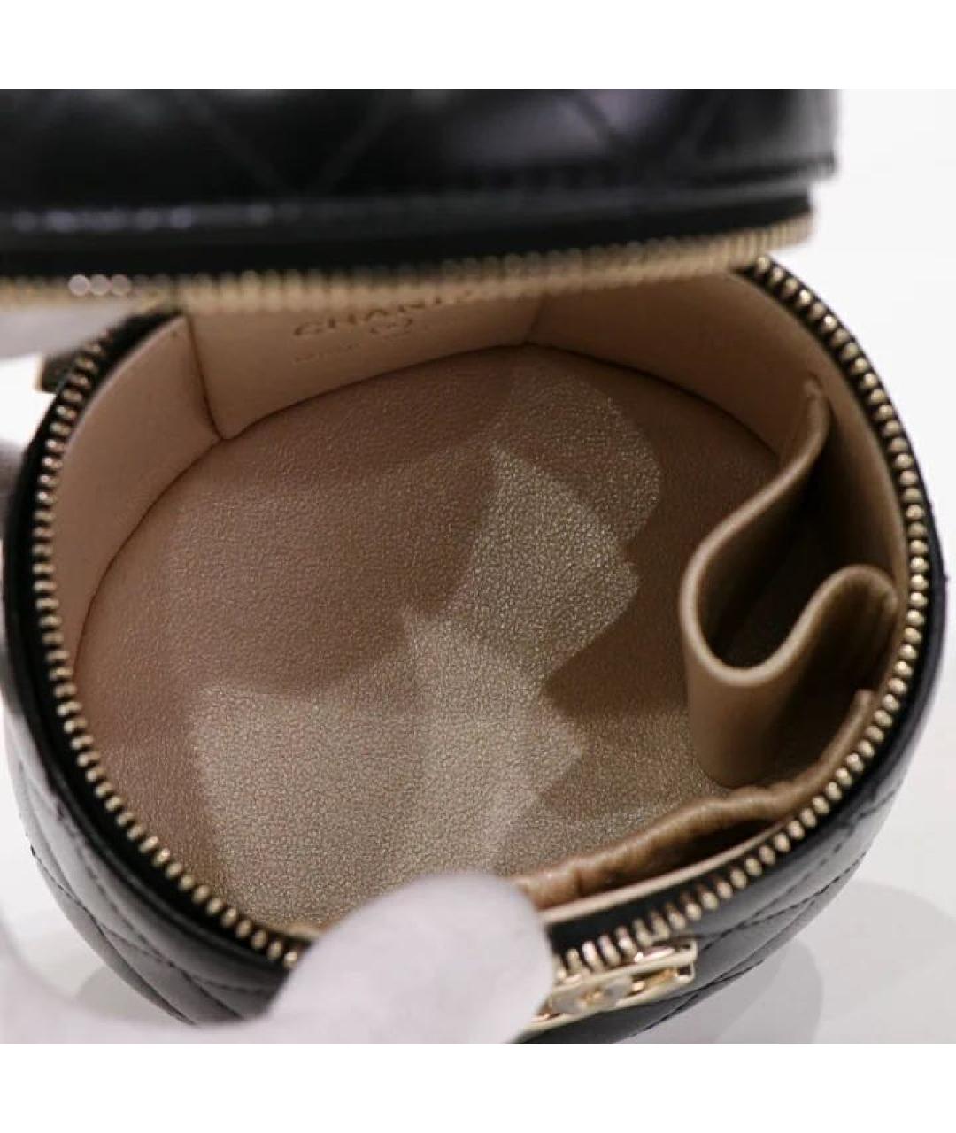 CHANEL Черная кожаная сумка с короткими ручками, фото 5