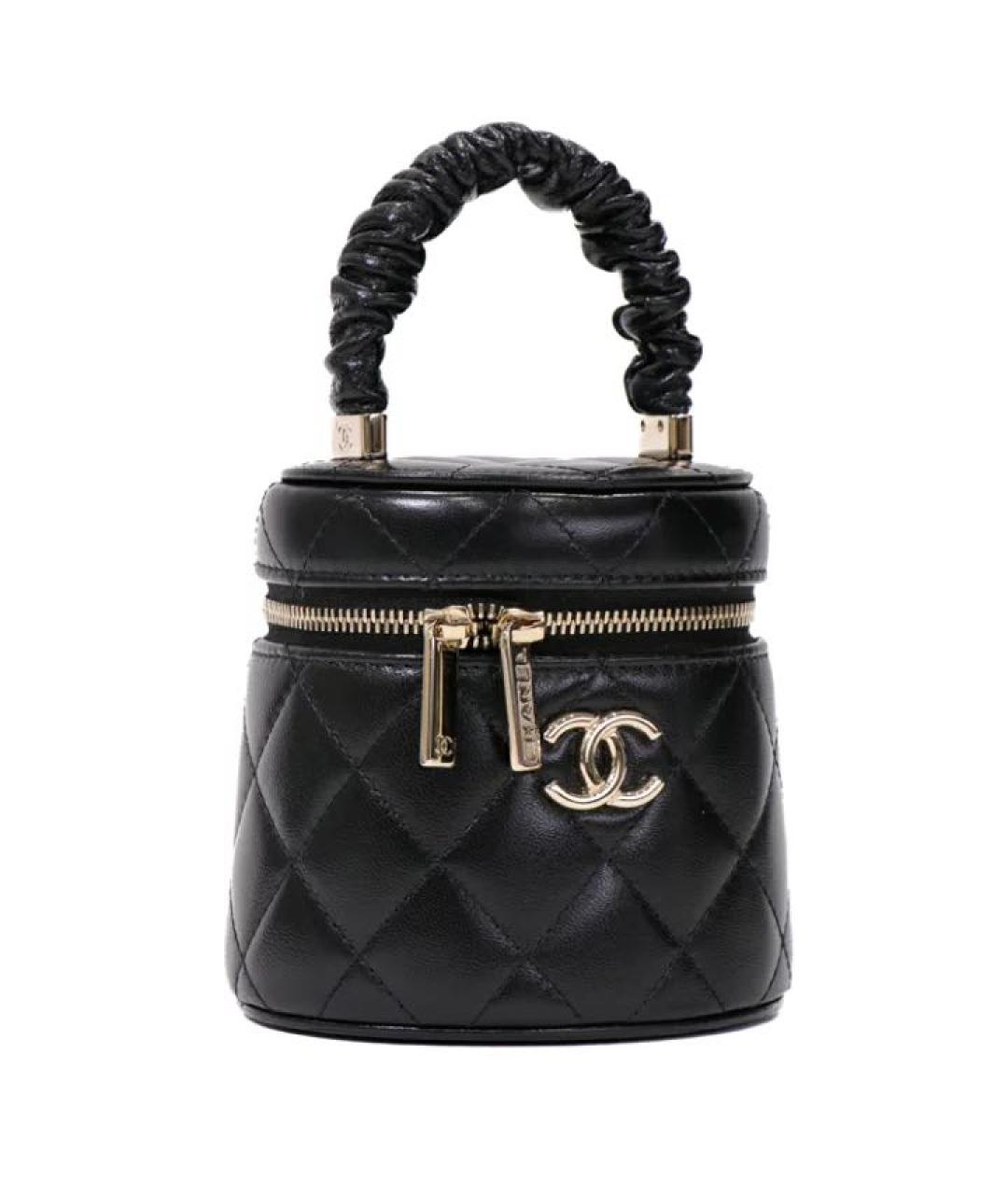 CHANEL Черная кожаная сумка с короткими ручками, фото 2