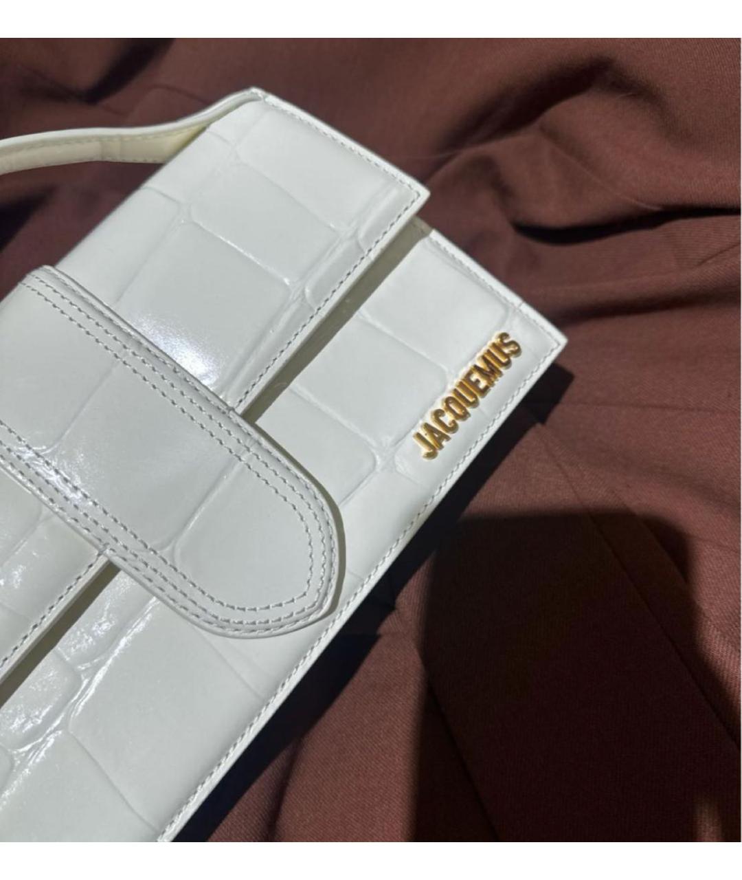 JACQUEMUS Белая кожаная сумка через плечо, фото 2