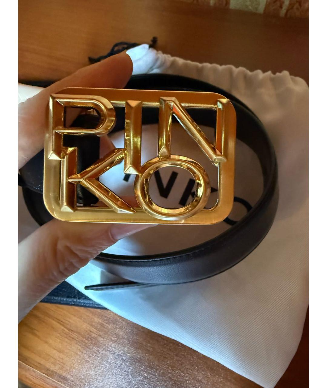 PINKO Черный кожаный ремень, фото 2