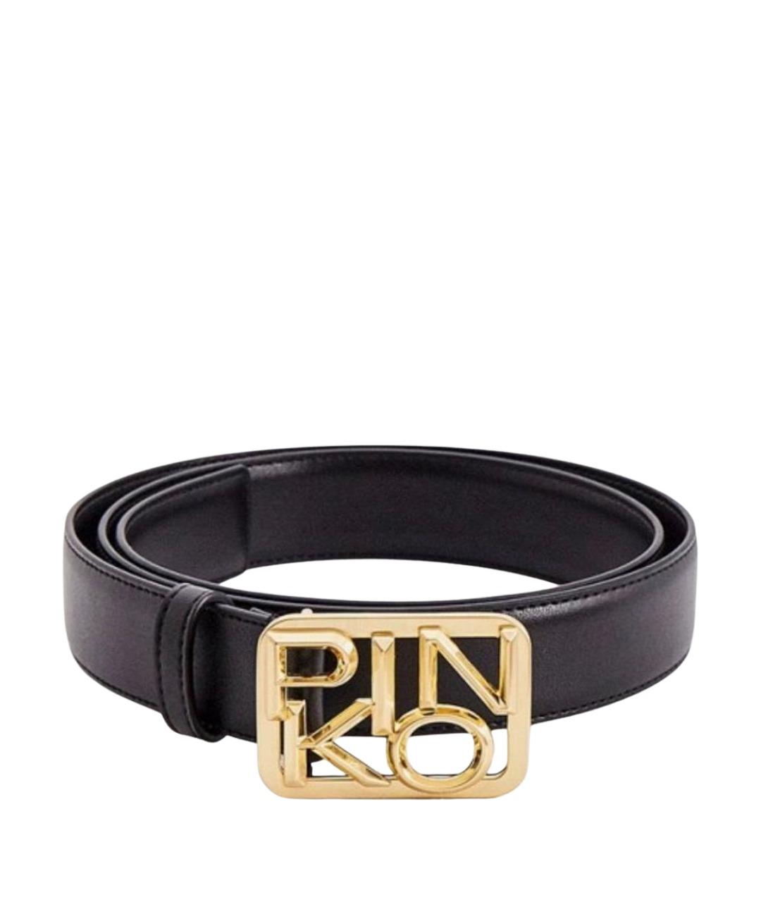 PINKO Черный кожаный ремень, фото 1