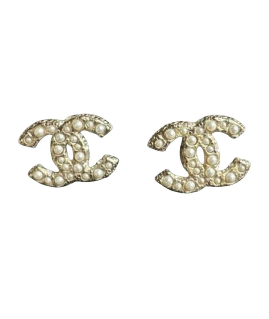 CHANEL Золотые латунные серьги, фото 5