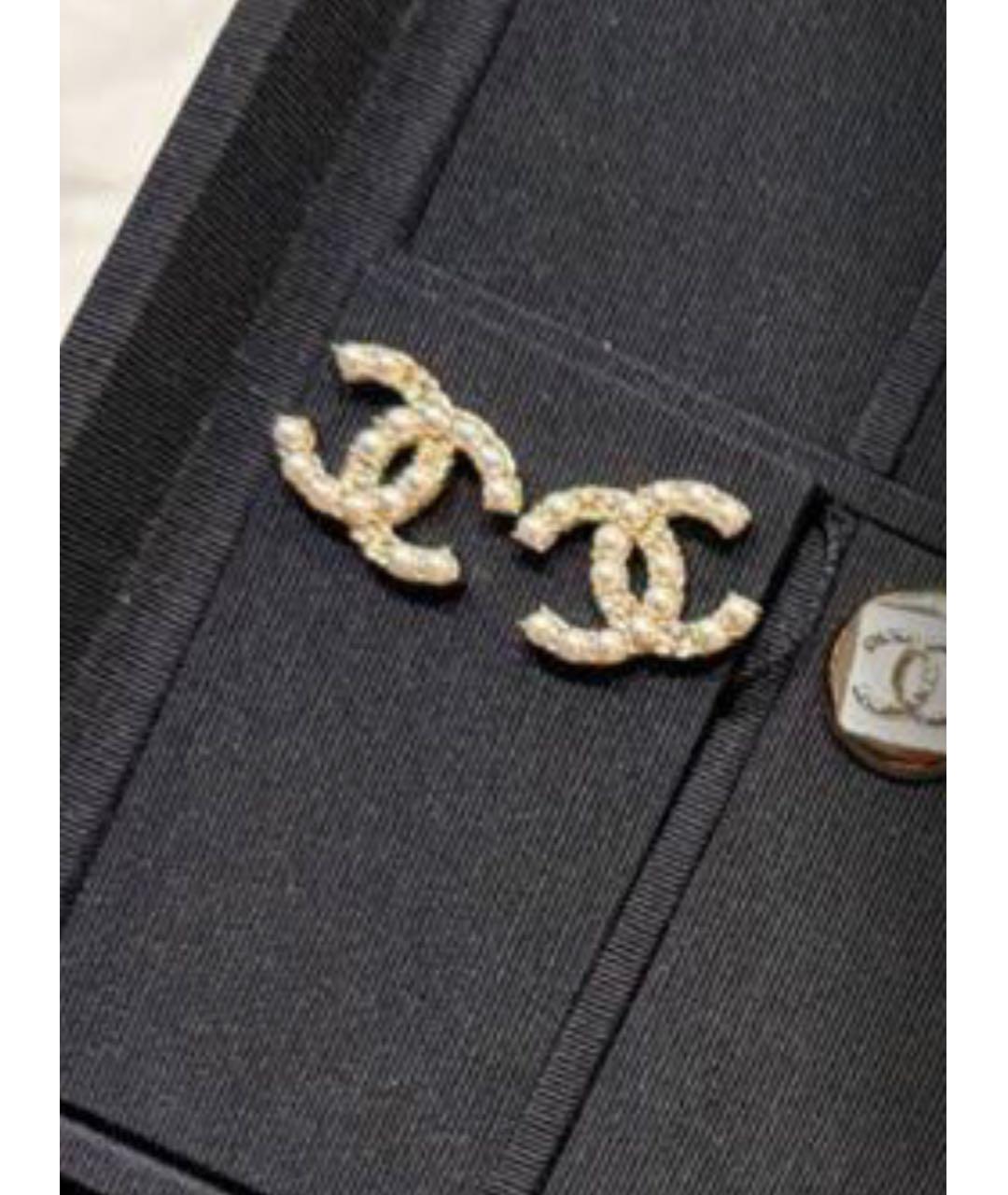 CHANEL Золотые латунные серьги, фото 2