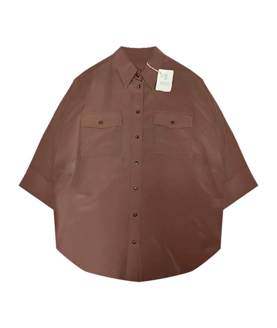 BRUNELLO CUCINELLI Розовая шелковая рубашка, фото 1