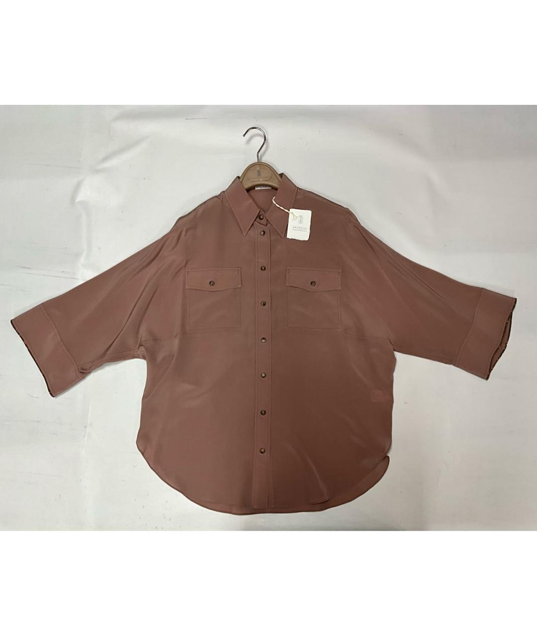 BRUNELLO CUCINELLI Розовая шелковая рубашка, фото 8