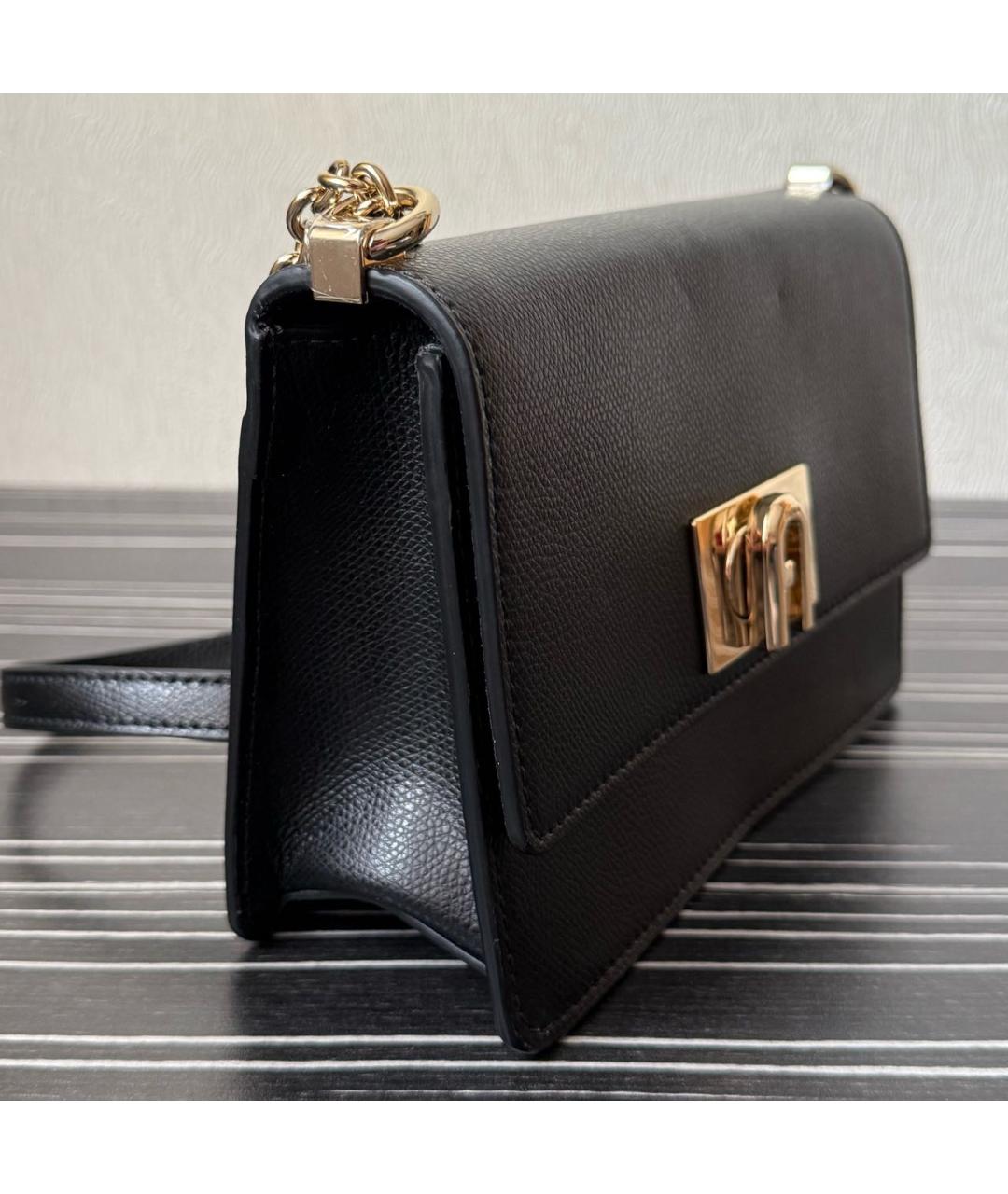 FURLA Черная кожаная сумка через плечо, фото 2