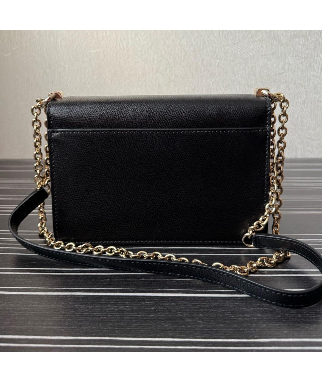 FURLA Черная кожаная сумка через плечо, фото 3