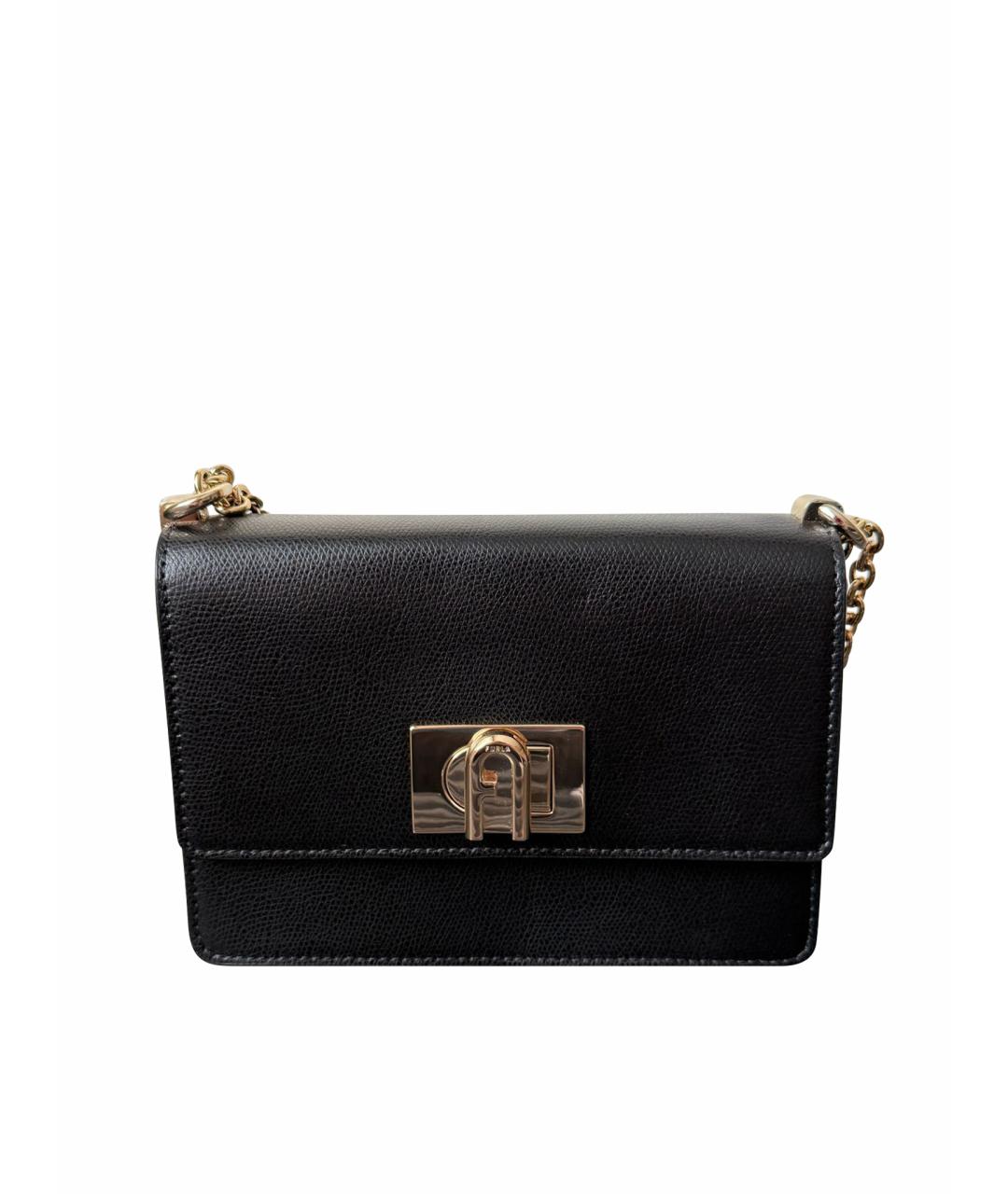 FURLA Черная кожаная сумка через плечо, фото 1