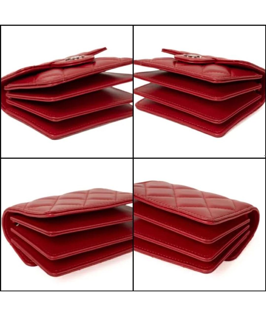 CHANEL Красная кожаная сумка через плечо, фото 8