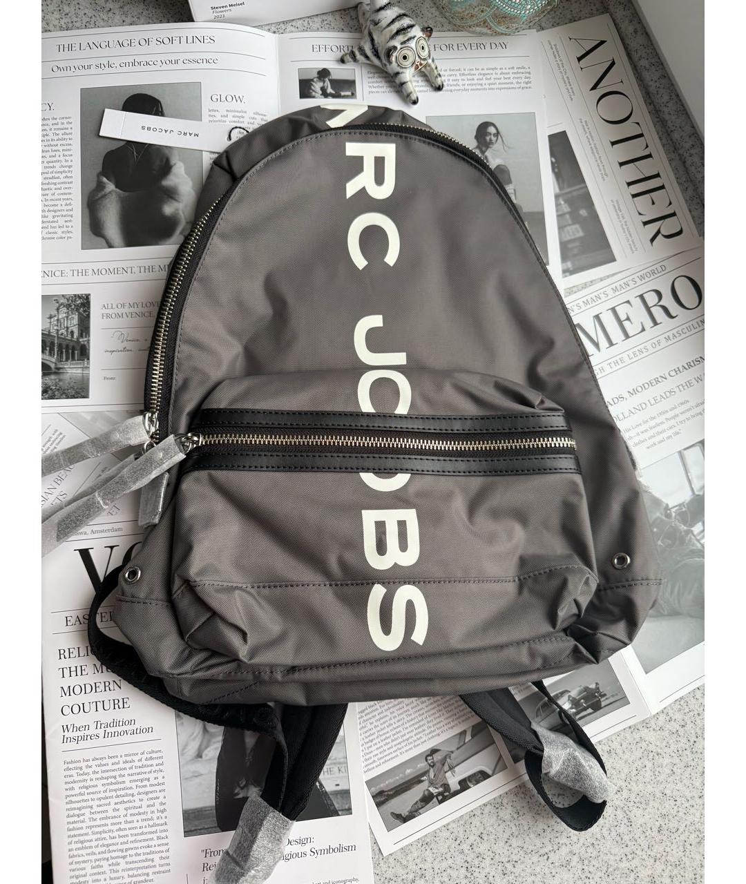 MARC JACOBS Серый синтетический рюкзак, фото 4