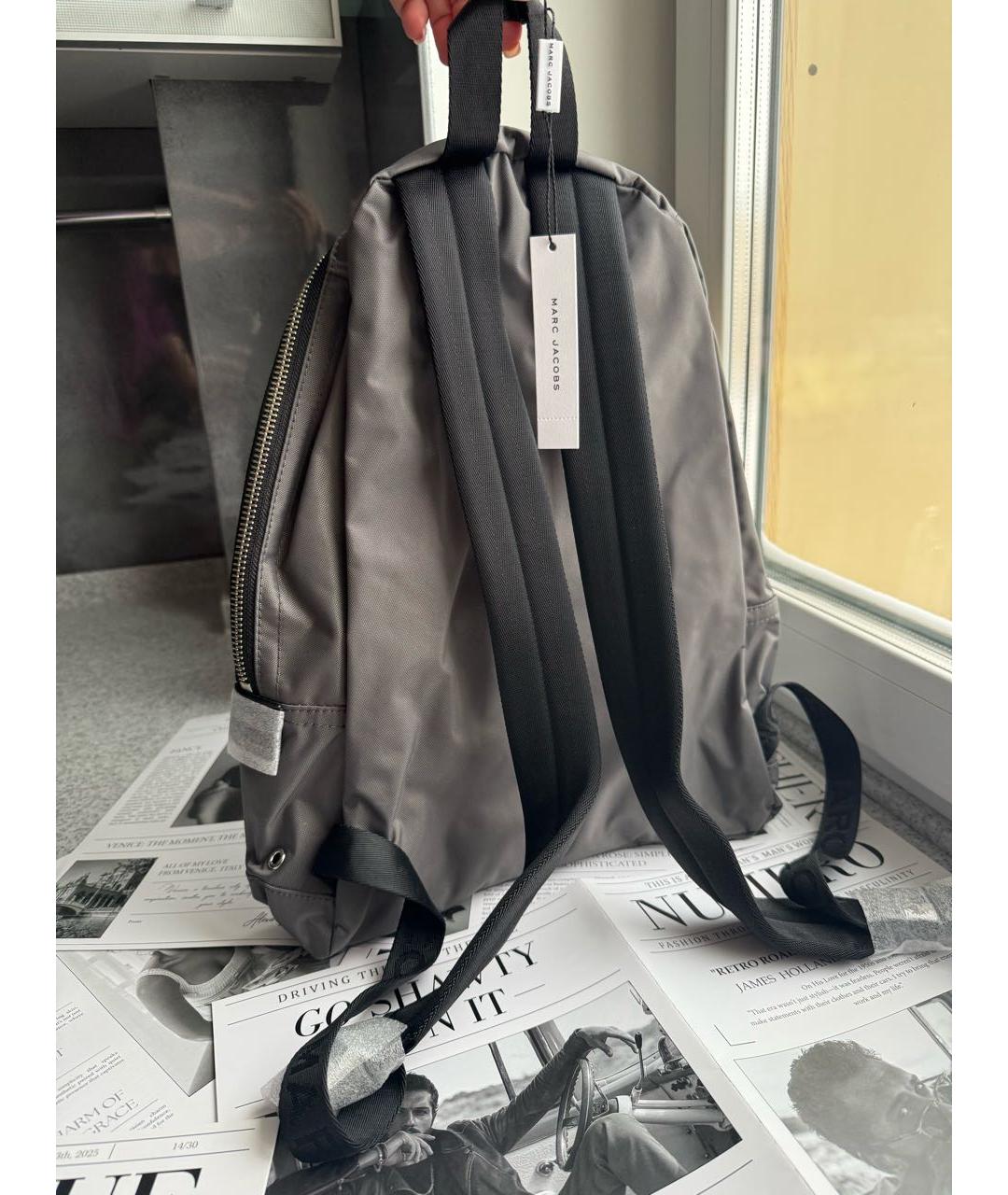 MARC JACOBS Серый синтетический рюкзак, фото 3