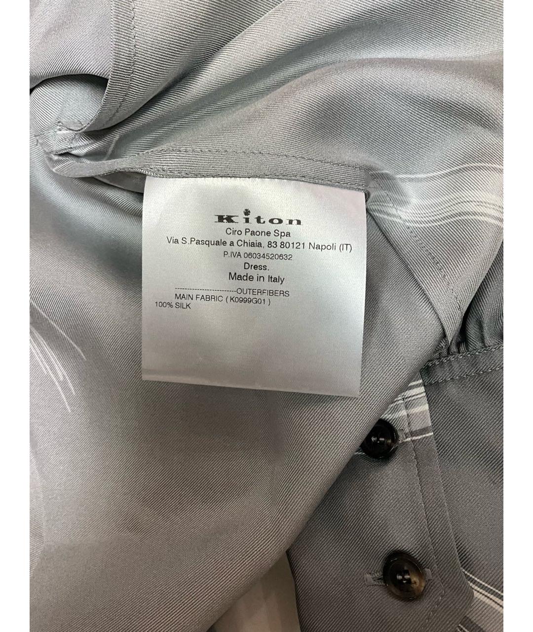 KITON Серое шелковое повседневное платье, фото 5