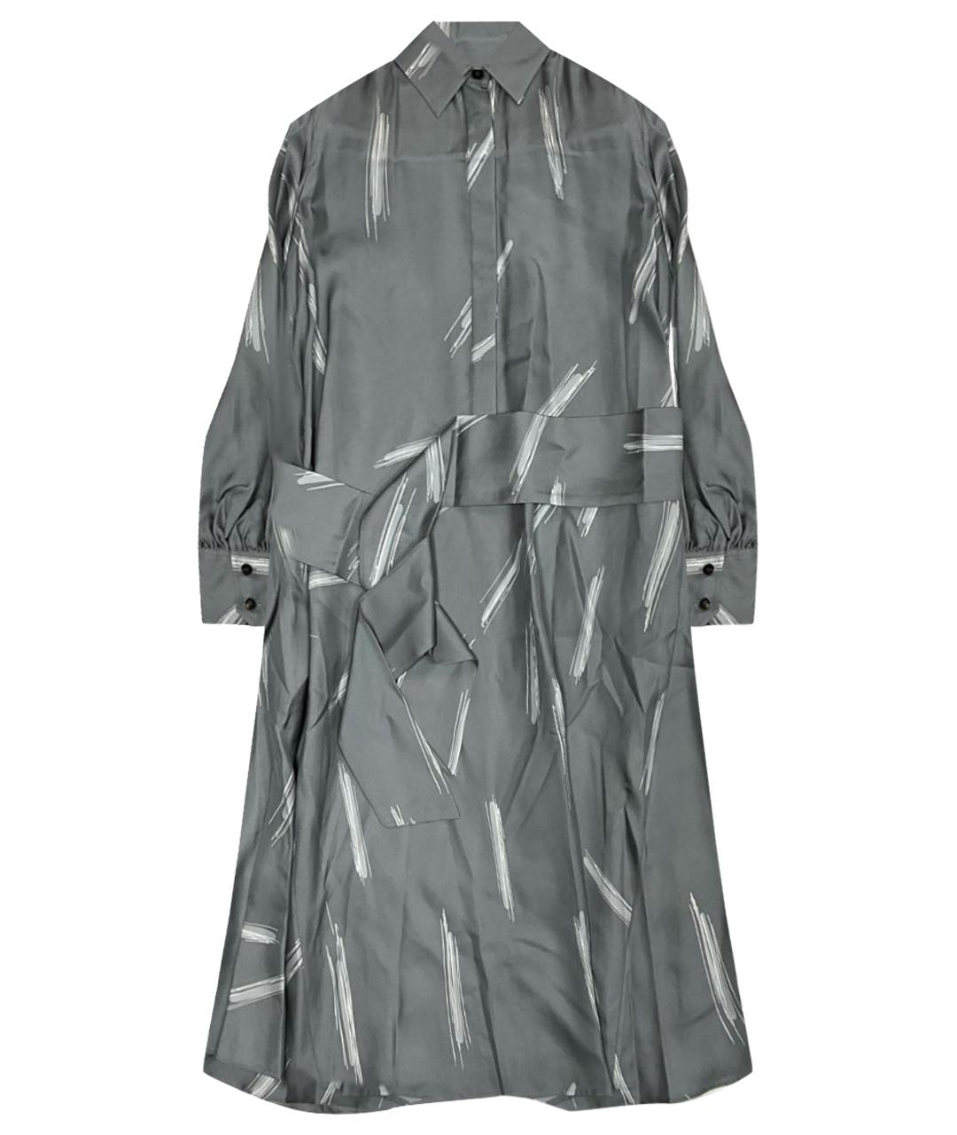 KITON Серое шелковое повседневное платье, фото 1