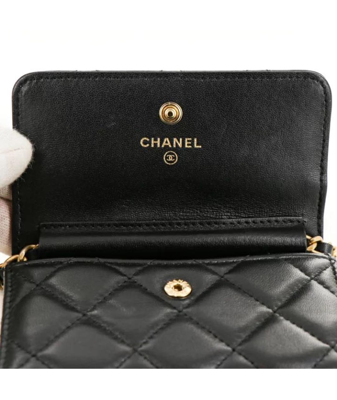 CHANEL Черная кожаная сумка через плечо, фото 8