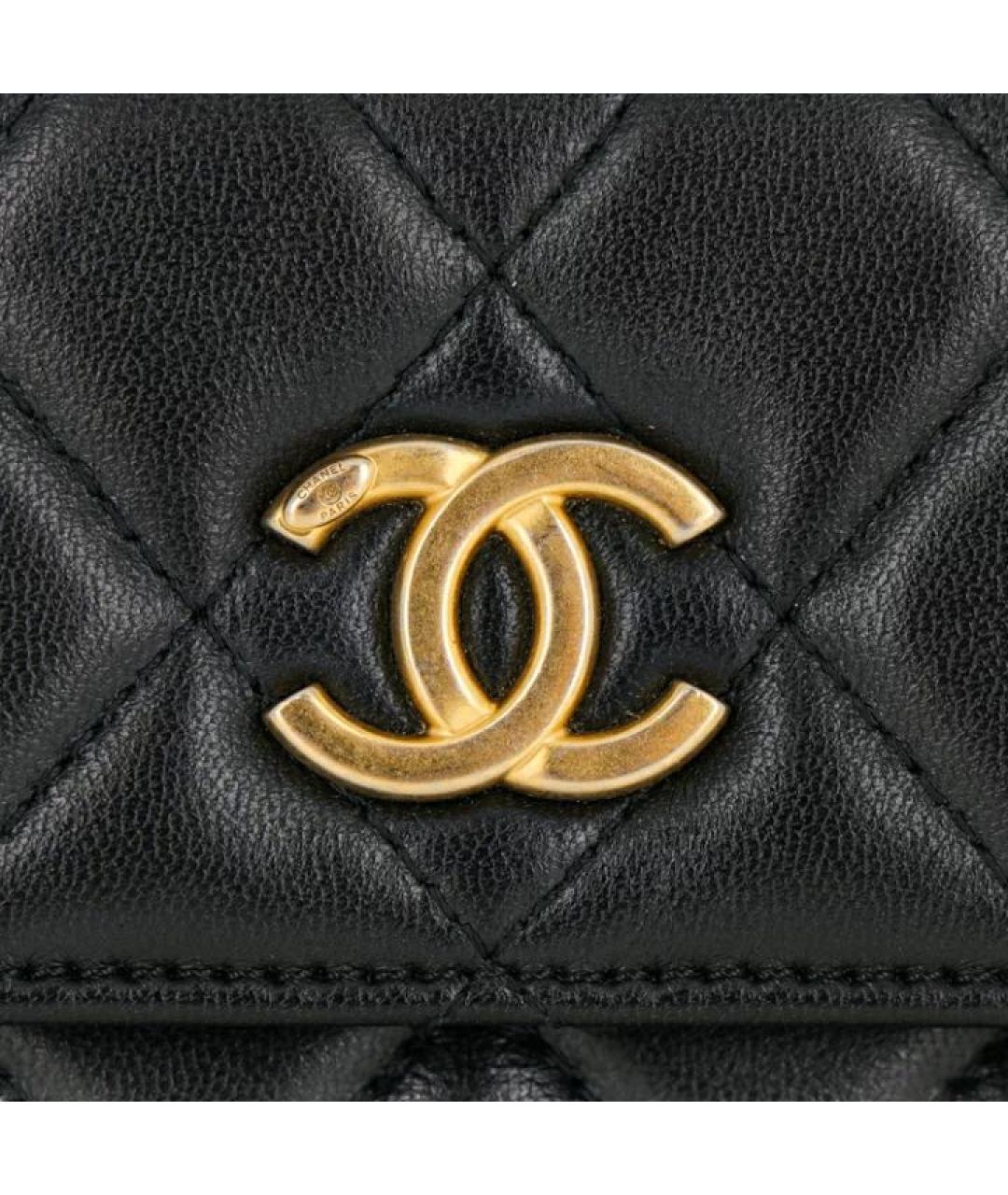 CHANEL Черная кожаная сумка через плечо, фото 6