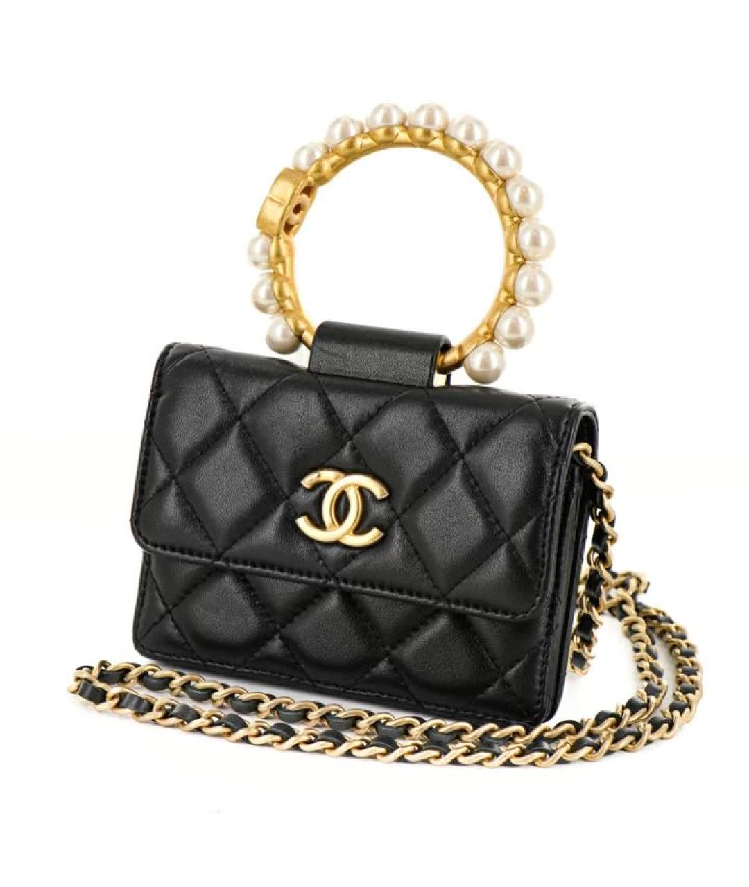 CHANEL Черная кожаная сумка через плечо, фото 9