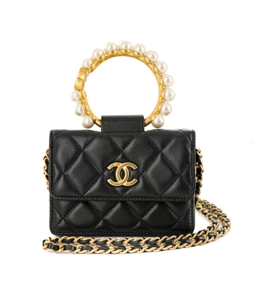 CHANEL Черная кожаная сумка через плечо, фото 2