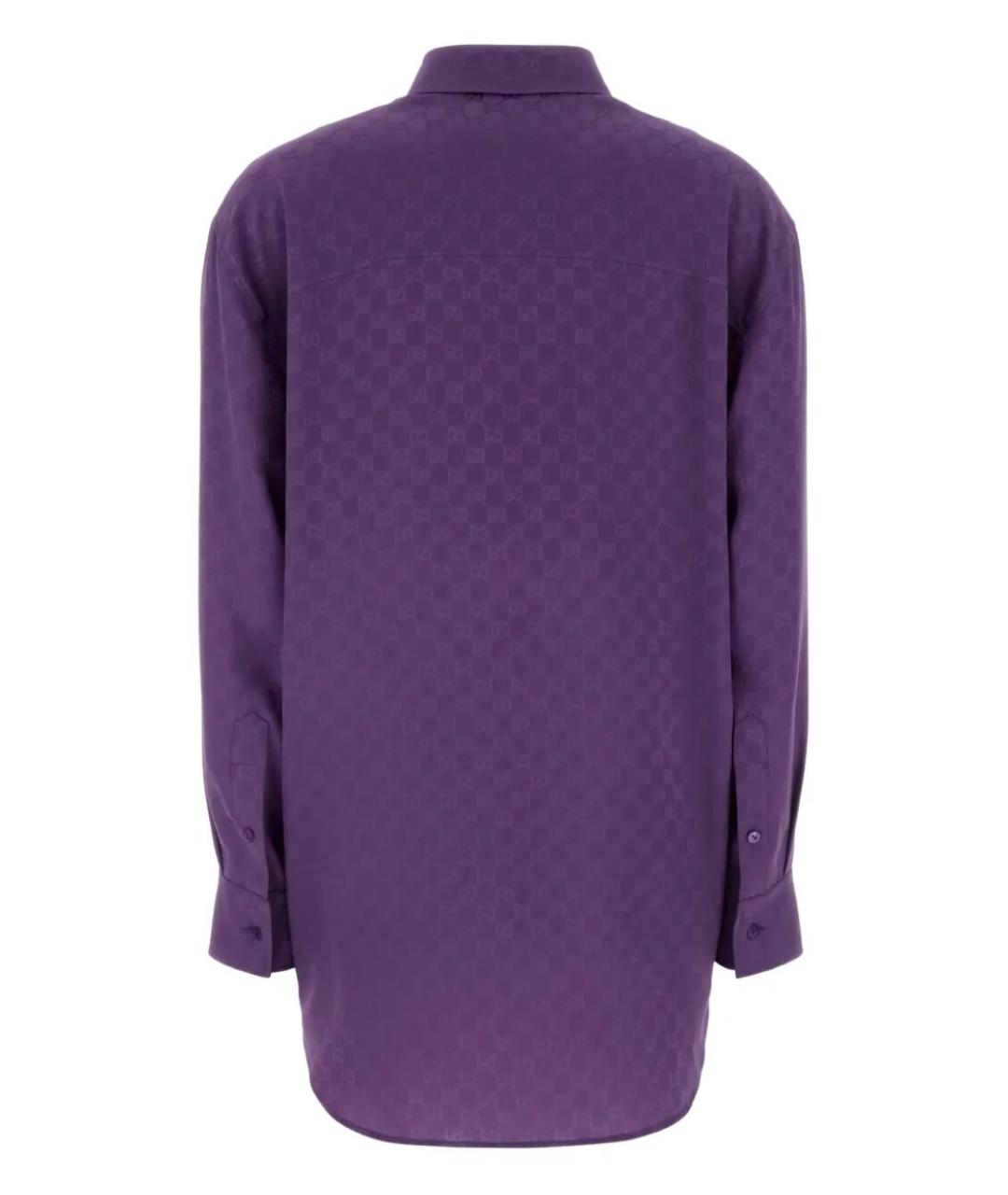 GUCCI Фиолетовая шелковая рубашка, фото 2